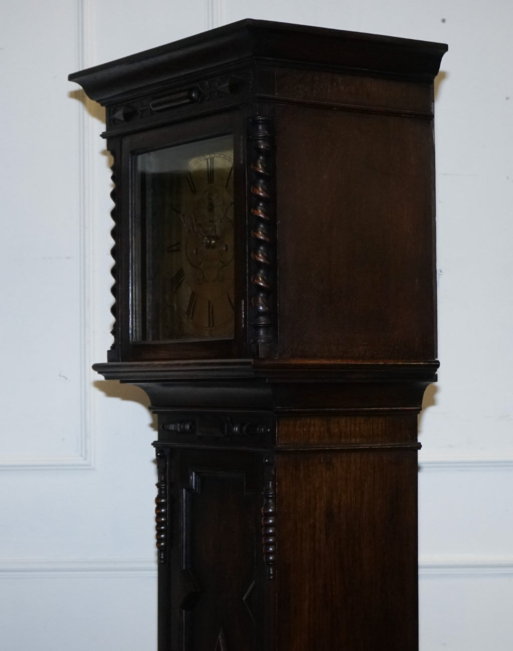 ANTIQUE ENGLISH ARTS & CRAFTS 8 DAY LONGCASE GRANDFATER CLOCK BY MAPLE LONDON