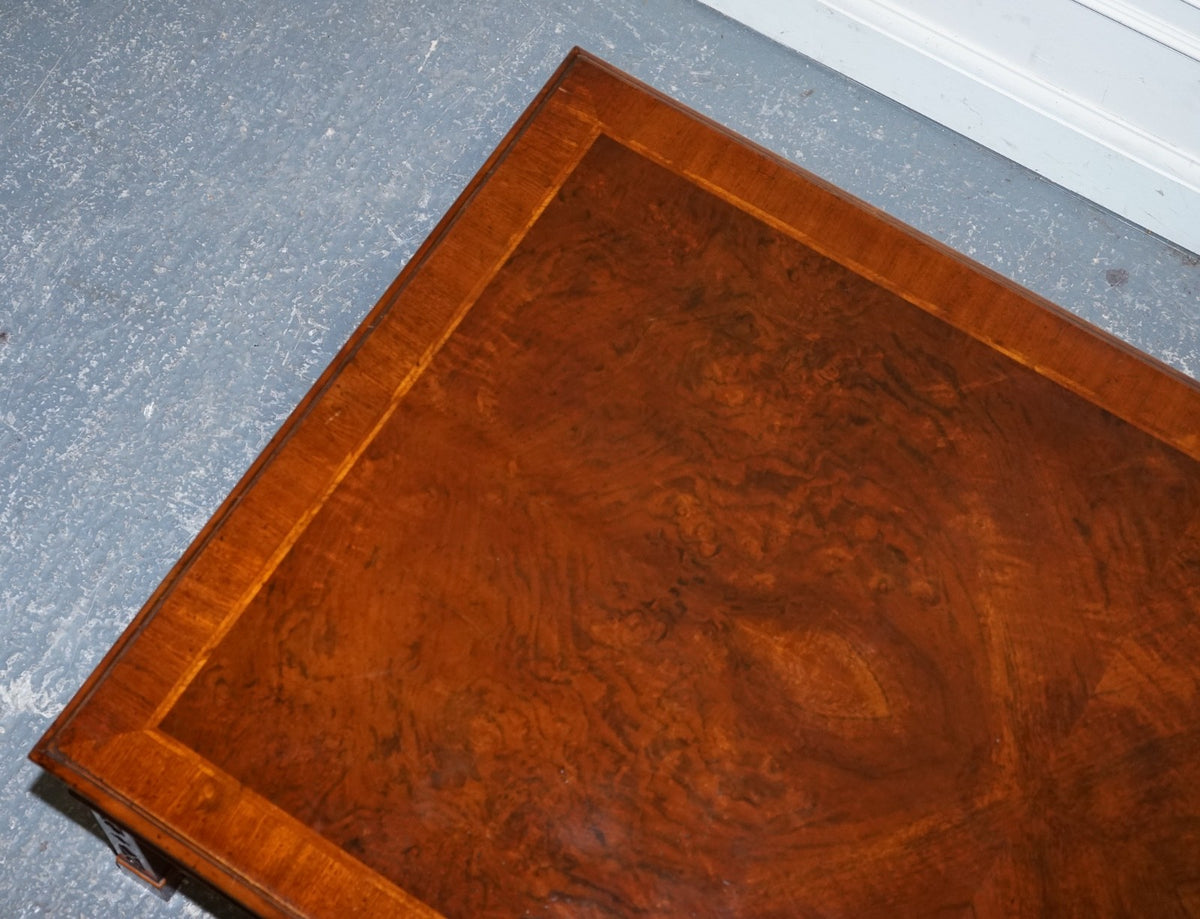 LARGE GEORGIAN STYLE BURR WALNUT COFFEE TABLE BY BRIGHTS OF NETTLEBED LONDON