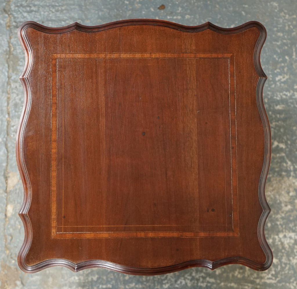 ANTIQUE EDWARDIAN REVOLVING BOOKCASE WITH A SERPENTINE SHAPED TOP