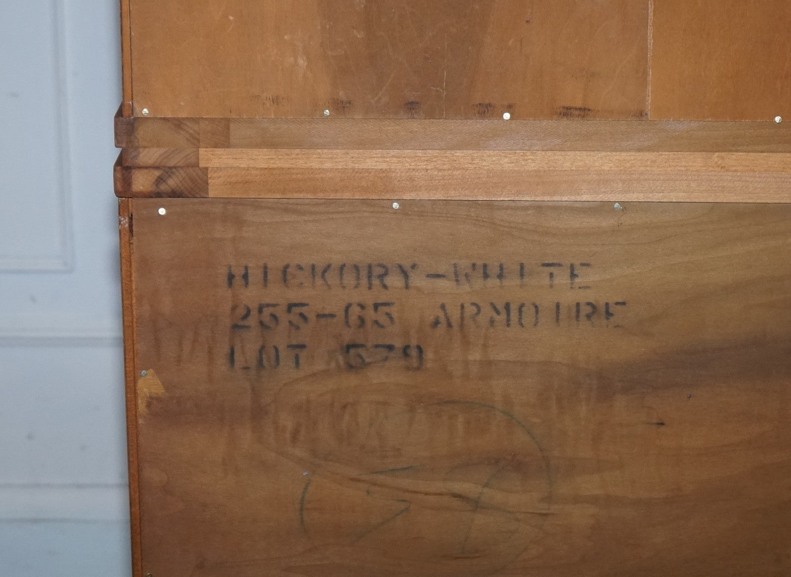 AMERICAN HICKORY WHITE GENESIS BIEDERMEIER SATIN WOOD ARMOIRE OR TV CABINET