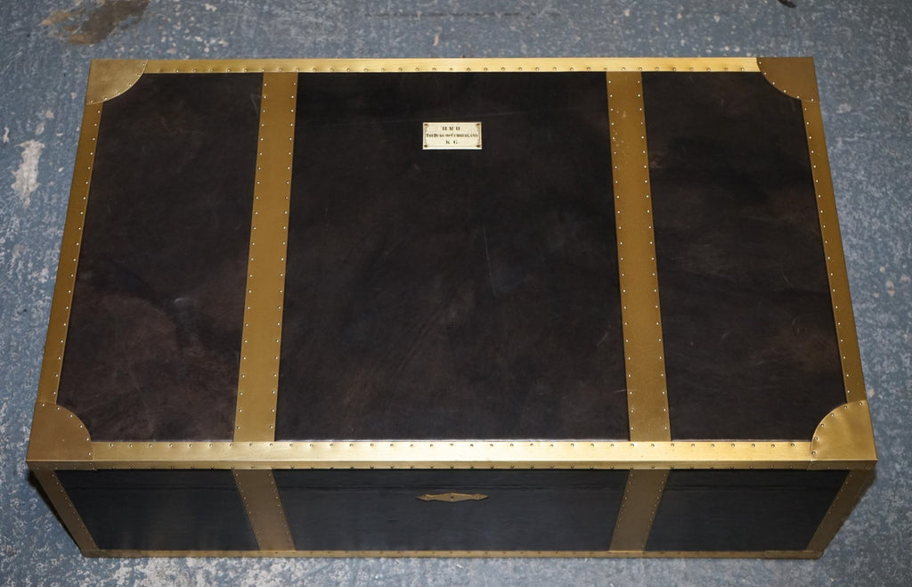 TIMOTHY OULTON CUMBERLAND COLLECTION COFFEE TABLE WITH RED VELVET LINING