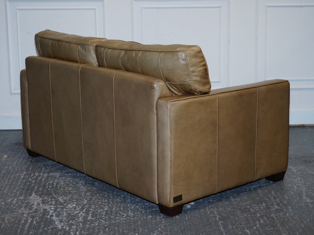 TIMOTHY OULTON HALO TWO SEATER ViSCOUNT TAN LEATHER SOFA (2/2)