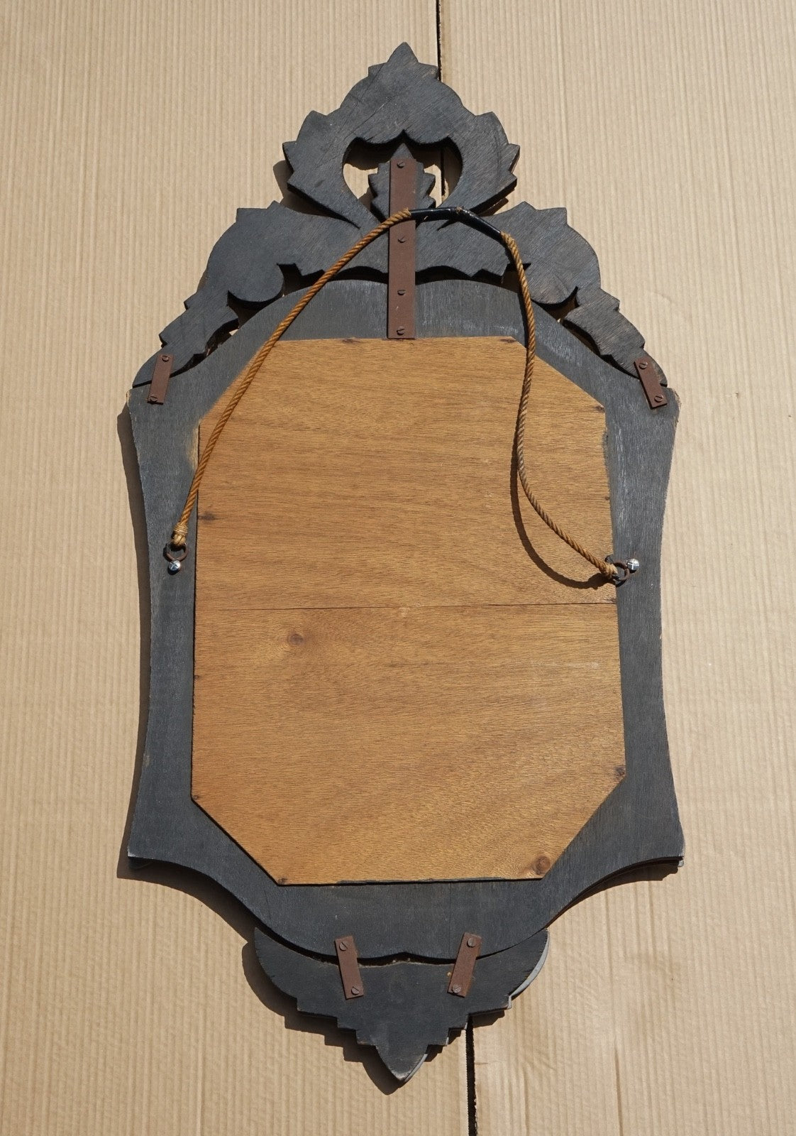 ANTIQUE ITALIAN CIRCA 1910 VENETIAN ETCHED GLASS HEART SHAPED WALL MIRROR