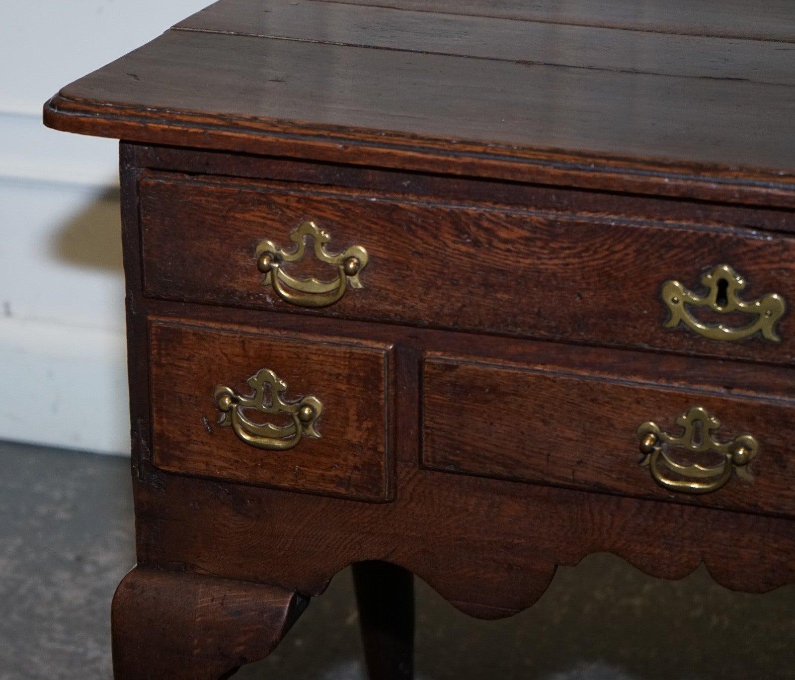 ANTIQUE 18TH CENTRY ENGLISH GEORGIAN GEORGE II OAK SMALL DESK NIGHTSTAND LOWBOY