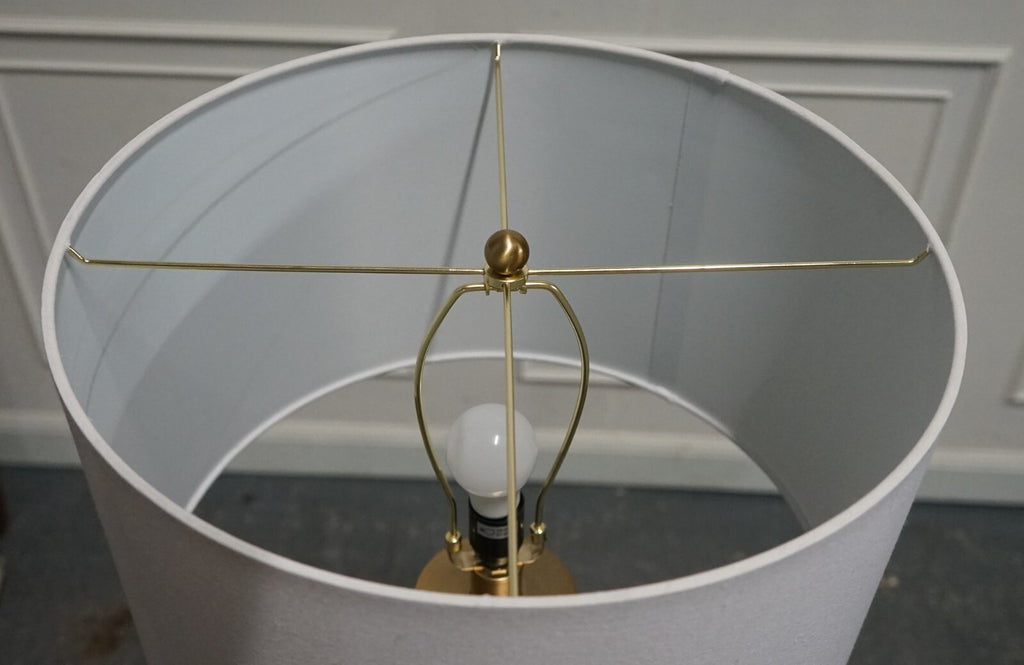 BEAUTIFUL GOLD FLOOR LAMP WITH WHITE SHADE