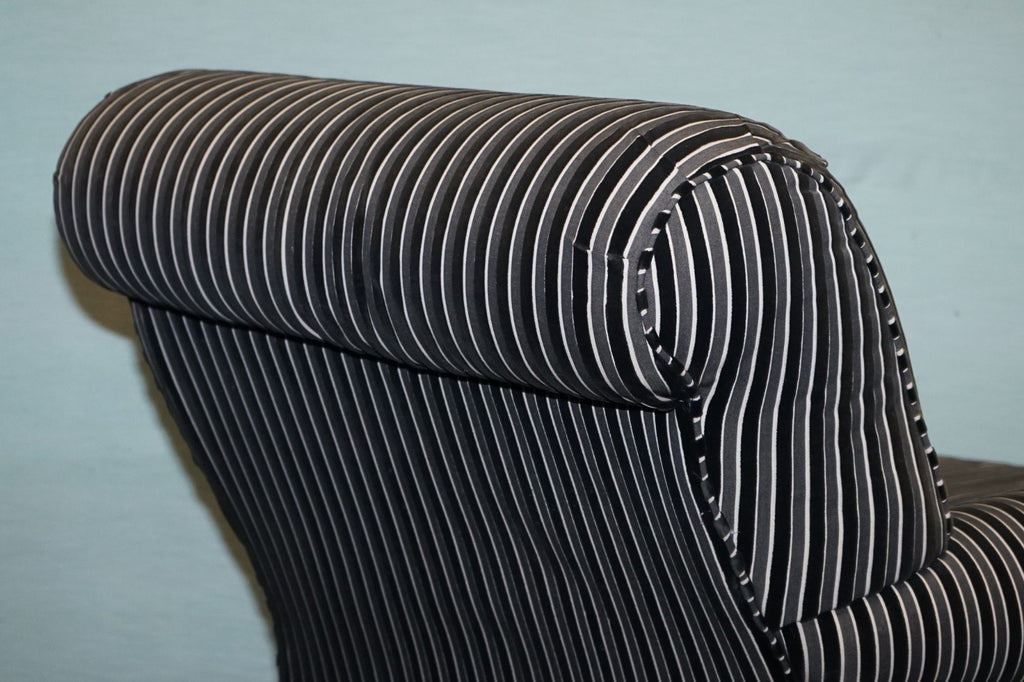 VINTAGE RALPH LAUREN FOR HENREDON STRIPED UPHOLSTERED CHAiR