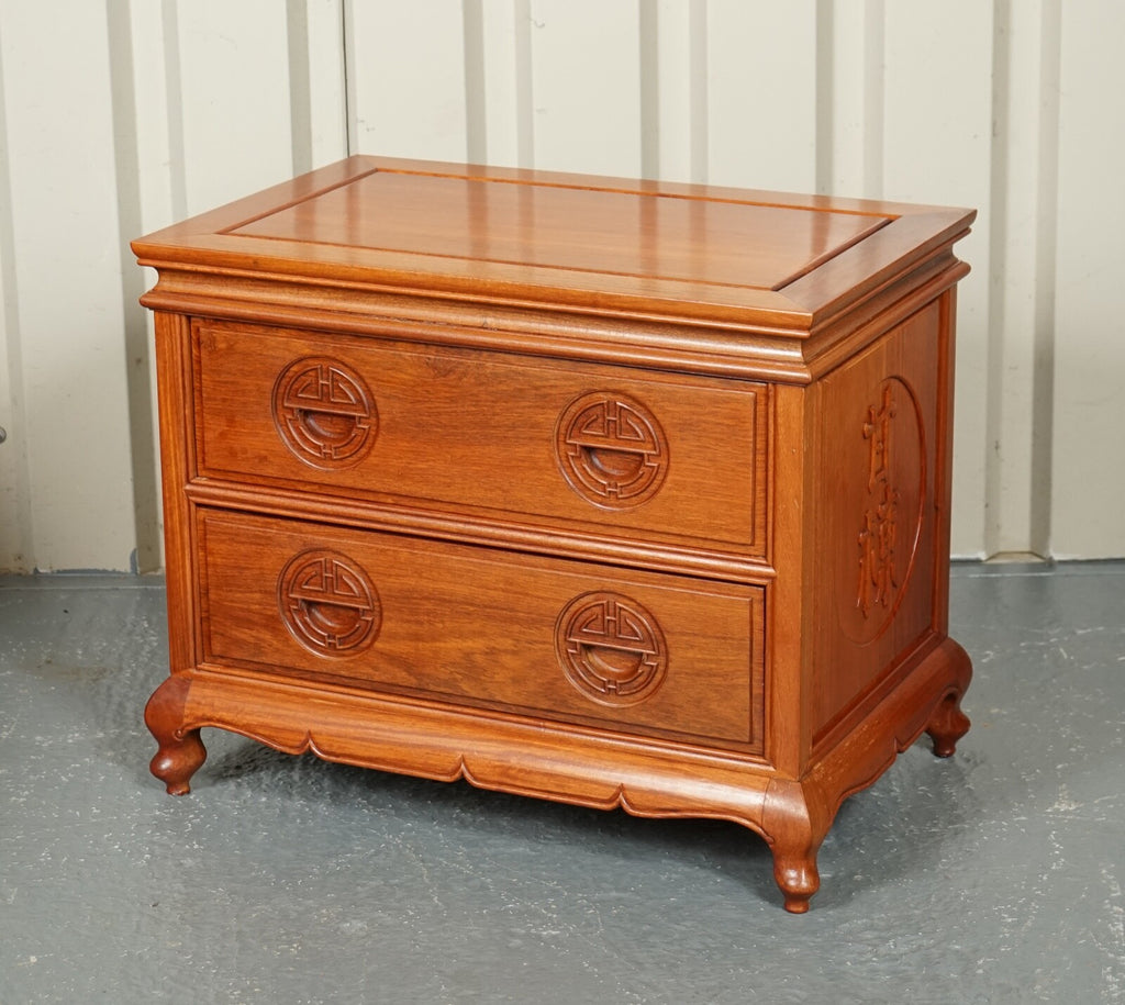 BEAUTIFUL VINTAGE TEAK ORIENTAL CHEST OF DRAWERS