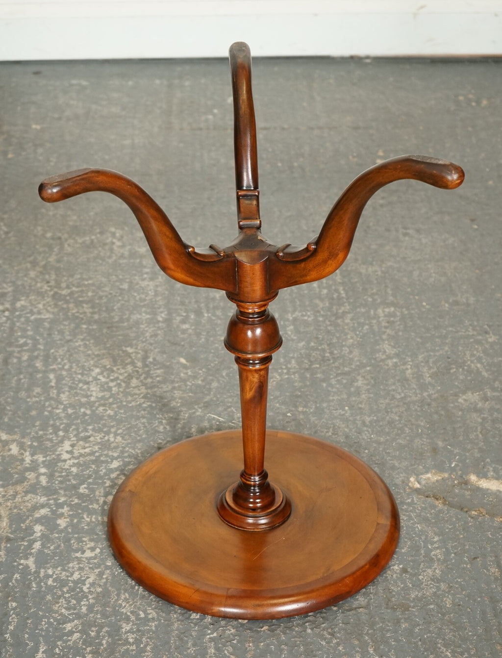 VINTAGE THEODORE ALEXANDER BROWN LEATHER TOP SIDE END WINE TABLE