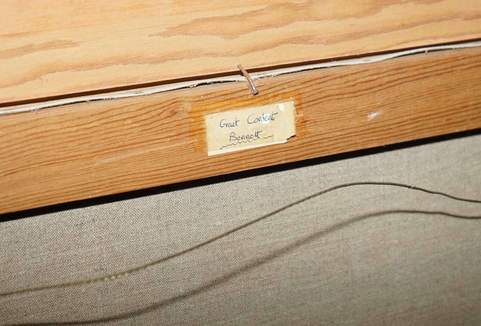 OIL PAINTING IN MANNER OF F.M.  BENNETT ''GREAT CONTENT' RED AND GOLD FRAME