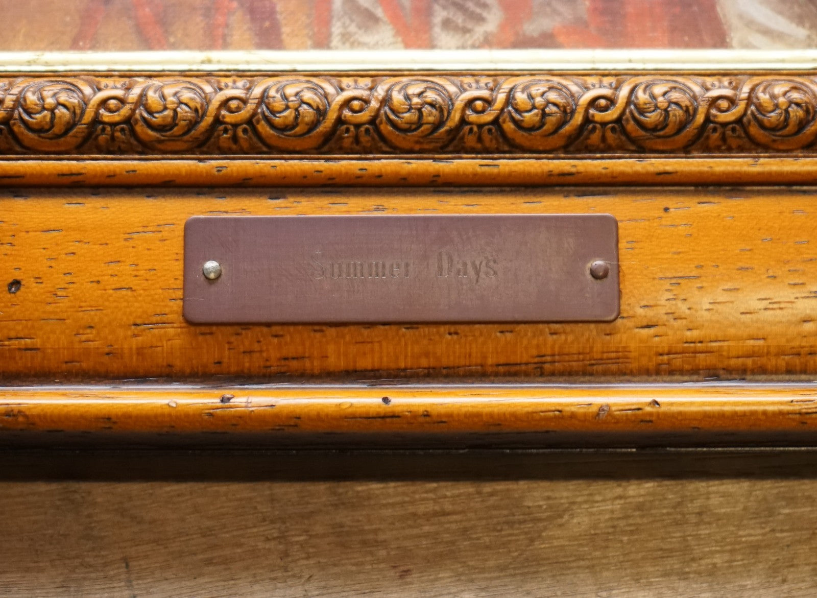 VINTAGE PRINT PAINTING ''SUMMER DAYS'' BY ROBERT STUBNER WOODEN FRAME 63 X 52 CM