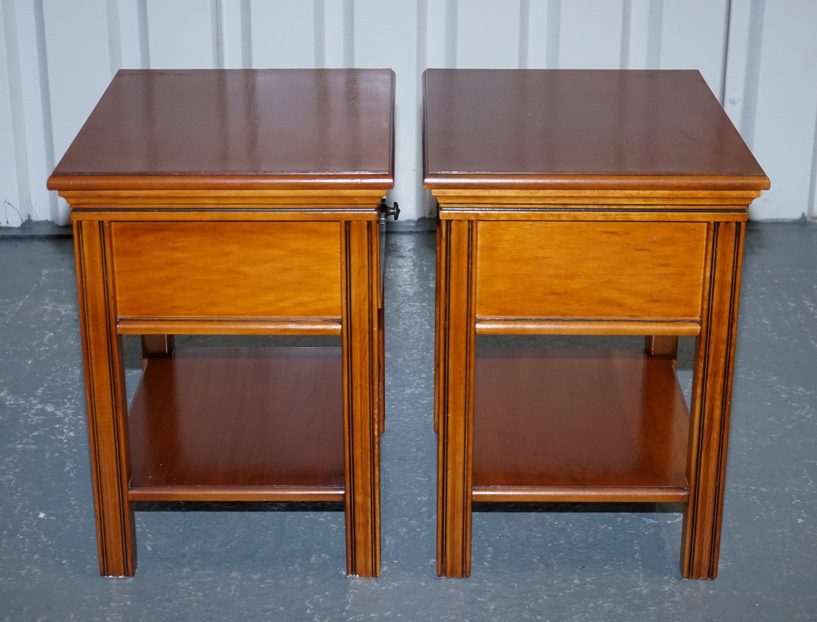 VINTAGE FRENCH STYLE CHERRY WOOD NIGHTSTANDS BEDSIDE TABLES