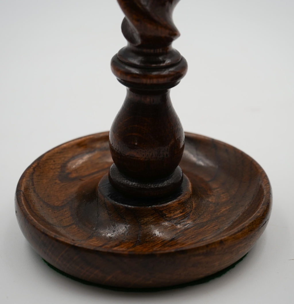 EARLY ViCTORIAN PAIR OF ENGLISH OAK BARLEY TWIST CANDLE STICKS (5)