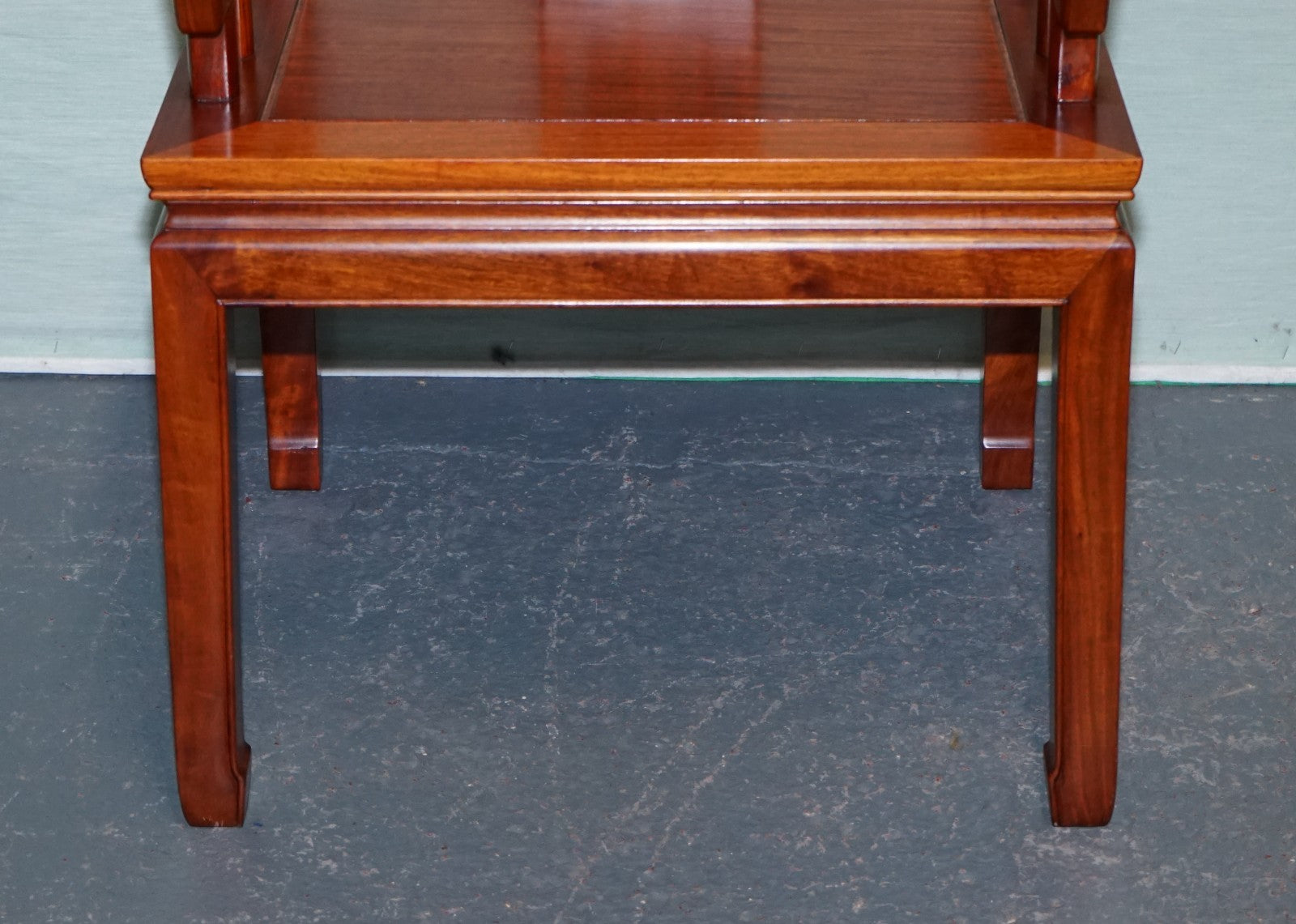 VINTAGE ORIENTAL CHINESE TEAK CARVED FLOWER AND BIRD ARMCHAIR