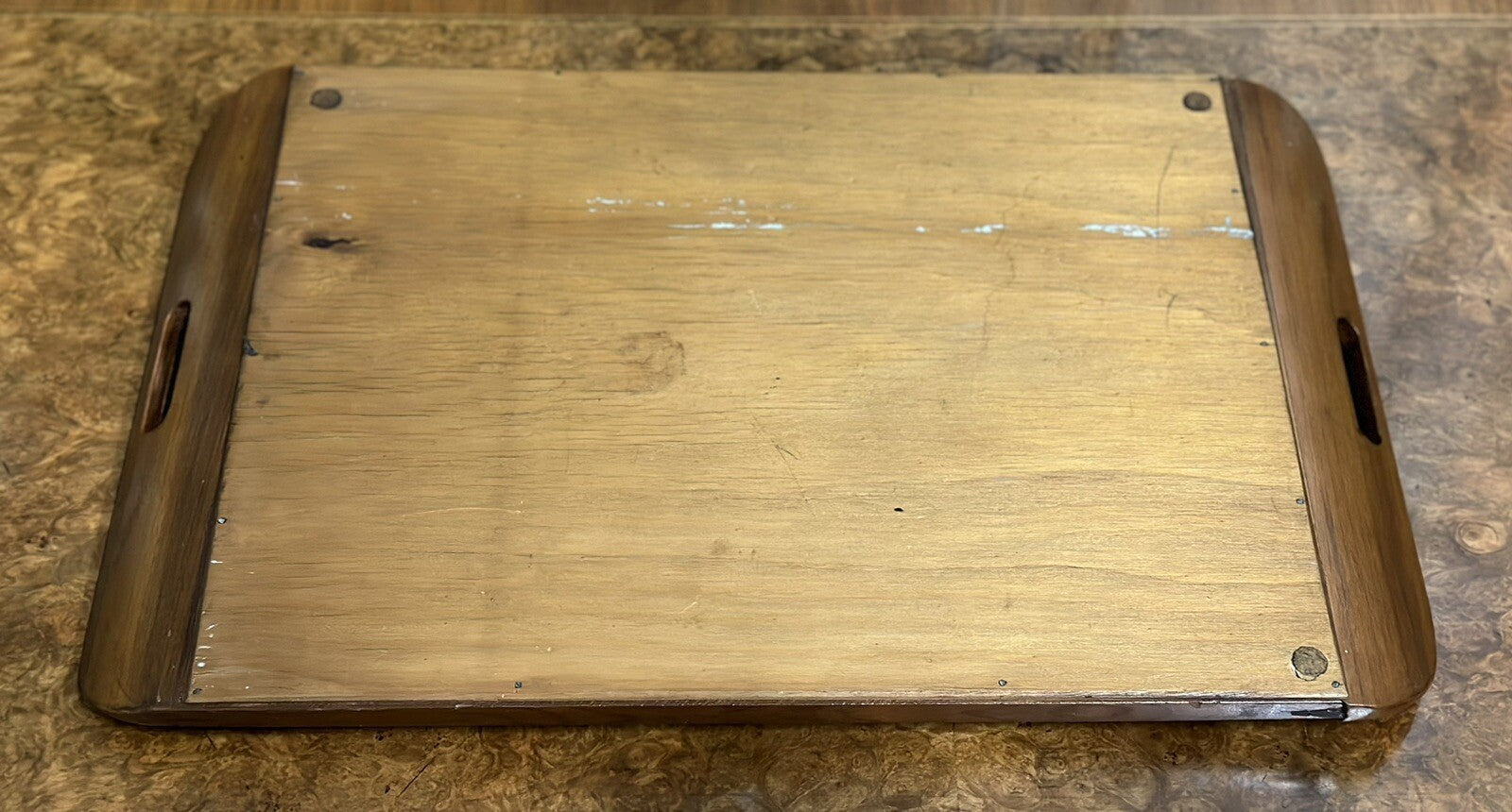 1940'S BRAZILIAN INLAID WOOD TRAY WITH REAL MORPHO BUTTERFLY WINGS