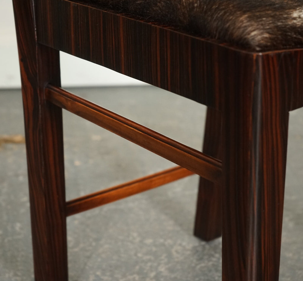 ART DECO STYLE THEODORE ALEXANDER OFFICE SIDE CHAIR WITH PONY HIDE SEAT