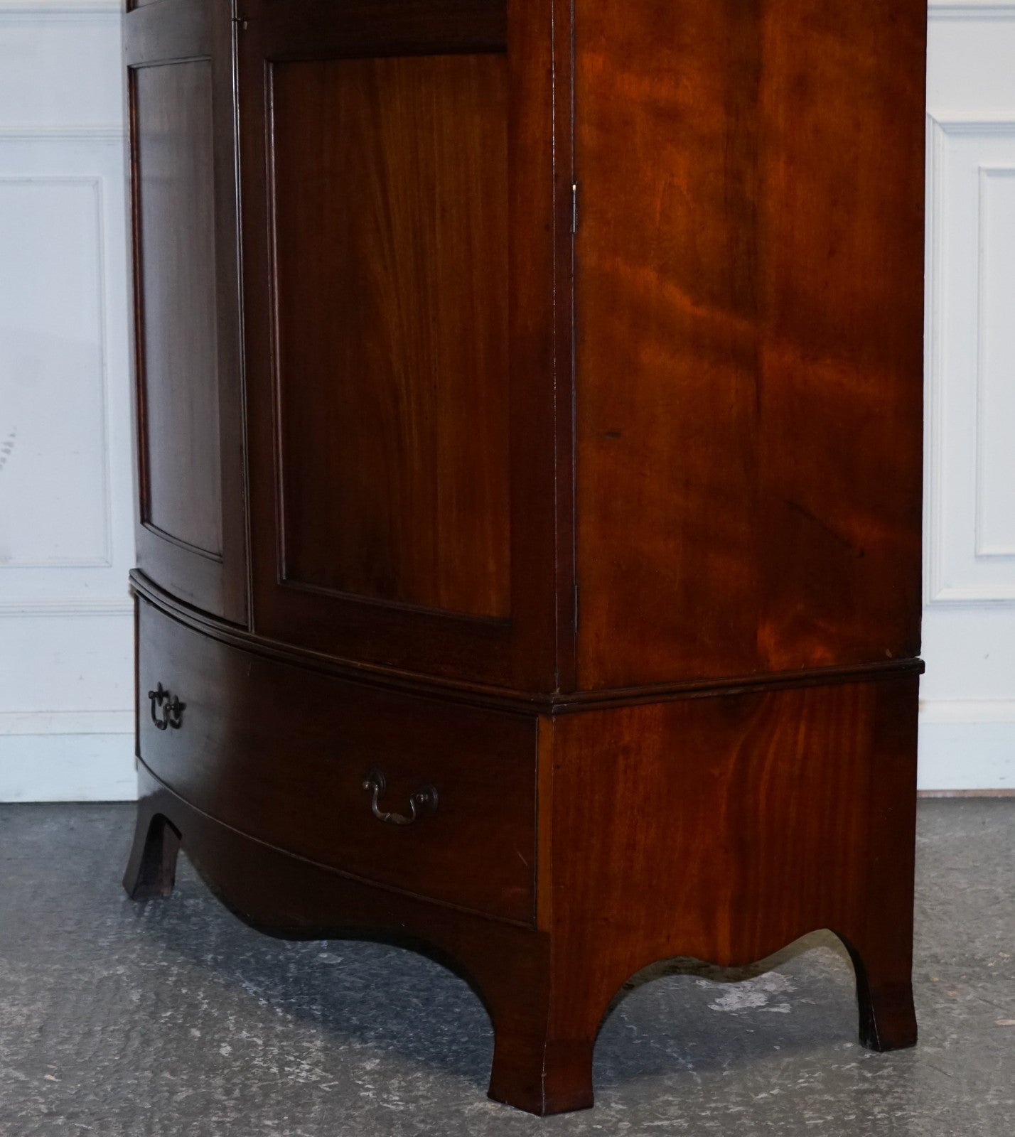 ANTIQUE ENGLISH GEORGE III LINEN PRESS CONVERTED TO WARDROBE