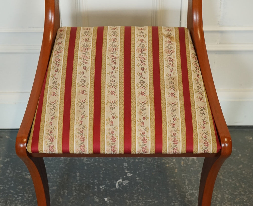 VINTAGE SET OF 8 YEW WOOD DINING CHAIRS J1