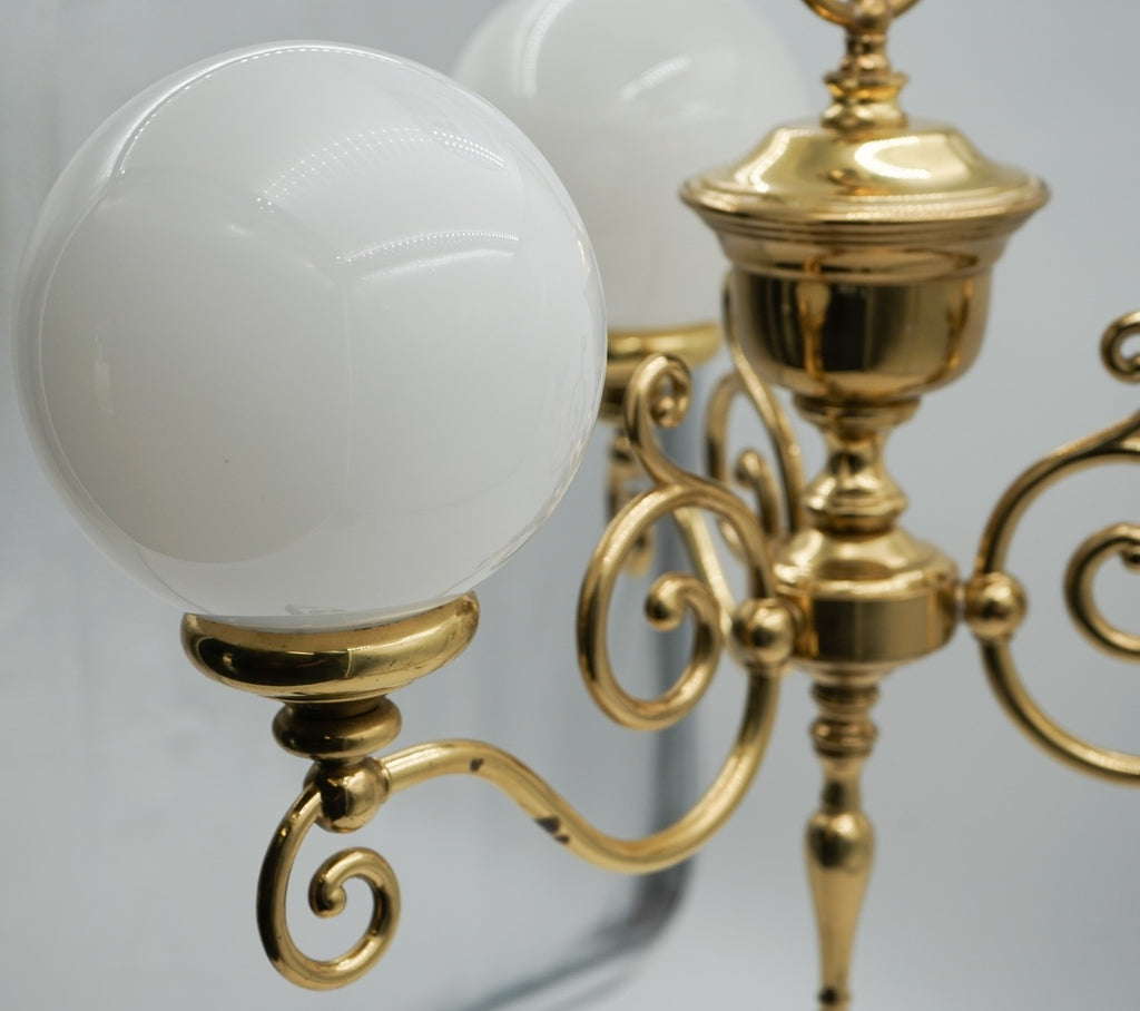 VINTAGE ART DECO STYLE CEILING CHANDELIER THREE ARM PENDANT (1/2)