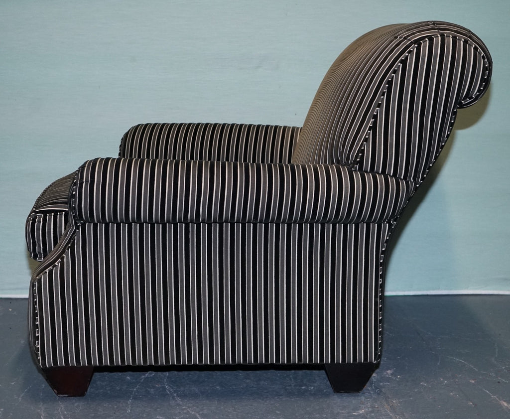 VINTAGE RALPH LAUREN FOR HENREDON STRIPED UPHOLSTERED CHAiR