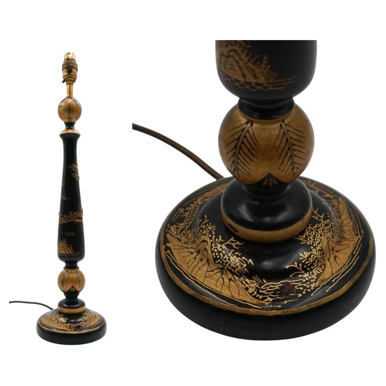 20TH CENTRY HAND PAINTED CHINOISERIE TABLE LAMP