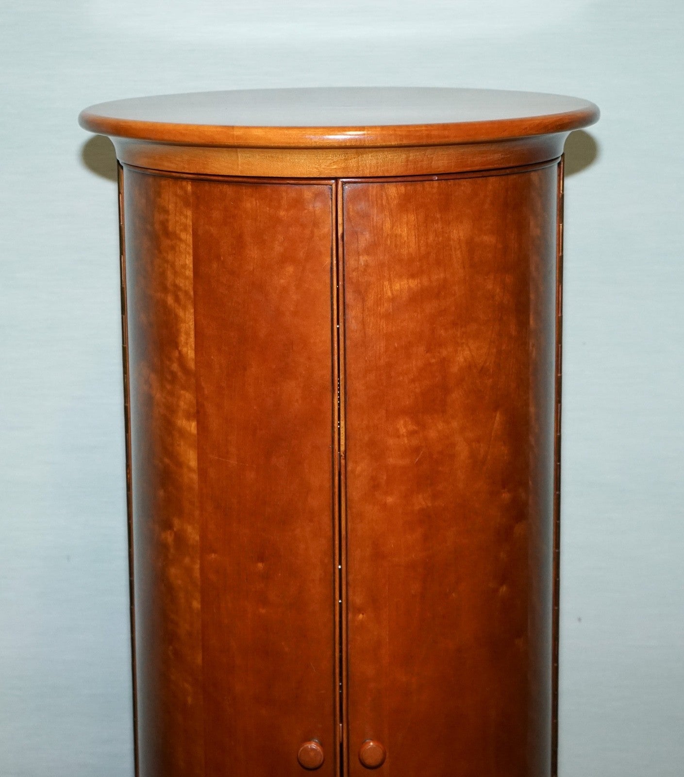 VINTAGE WALNUT WOOD WILLIS & GAMBIER PANTRY STORAGE CYLINDER CABINET