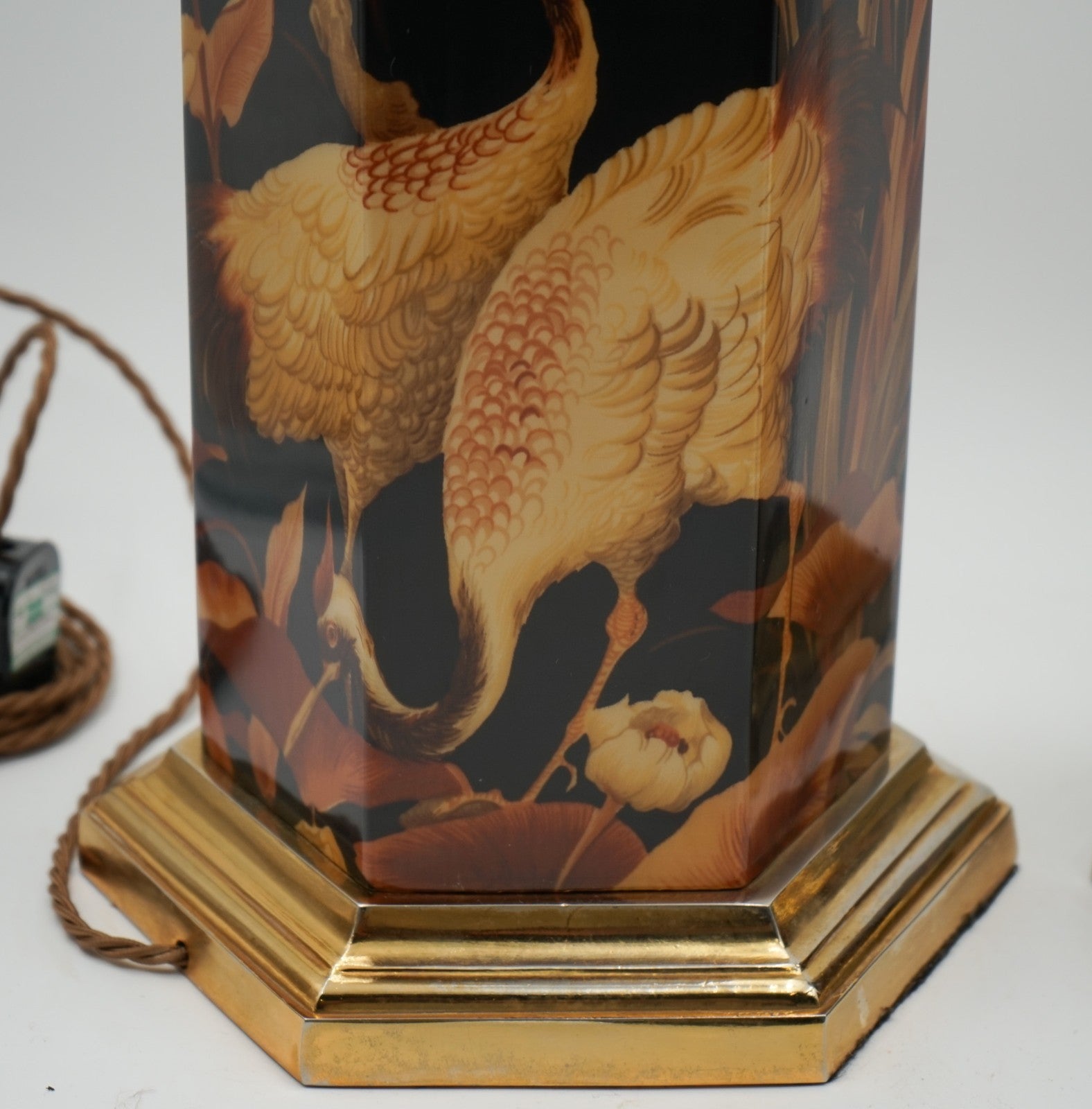 PAIR FRENCH 1970'S MAISON LE DAUPHIN HOLLYWOOD REGENCY CHINOISERIE TABLES LAMPS