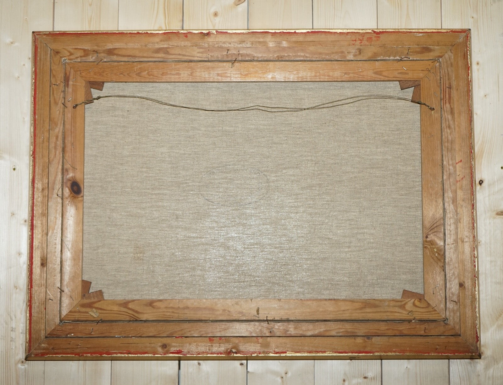 OIL PAINTING IN MANNER OF F.M.  BENNETT ''MEET AT THE LODGE' GILT STYLE FRAME