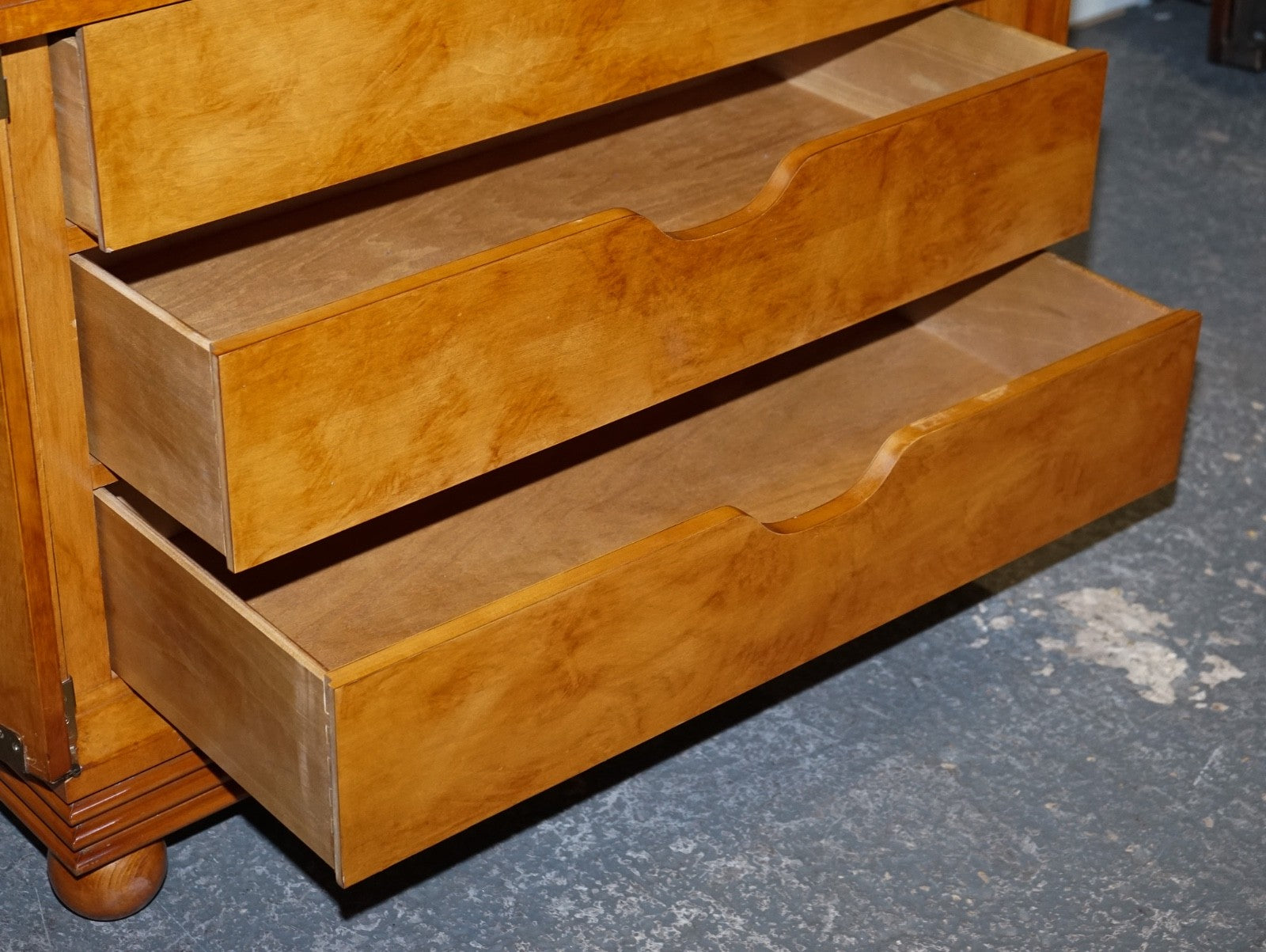 AMERICAN HICKORY WHITE GENESIS BIEDERMEIER SATIN WOOD ARMOIRE OR TV CABINET