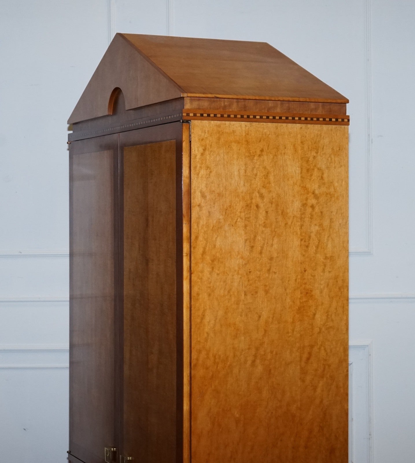 AMERICAN HICKORY WHITE GENESIS BIEDERMEIER SATIN WOOD ARMOIRE OR TV CABINET