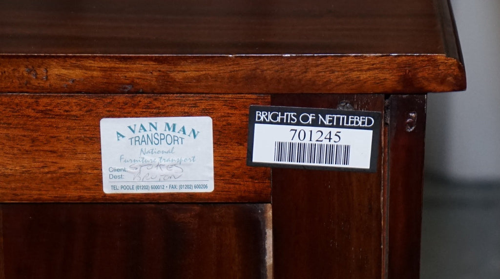 GEORGIAN REVIVAL STYLE SERPENTINE NIGHTSTANDS BEDSIDES BY BRIGHTS OF NETTLEBED