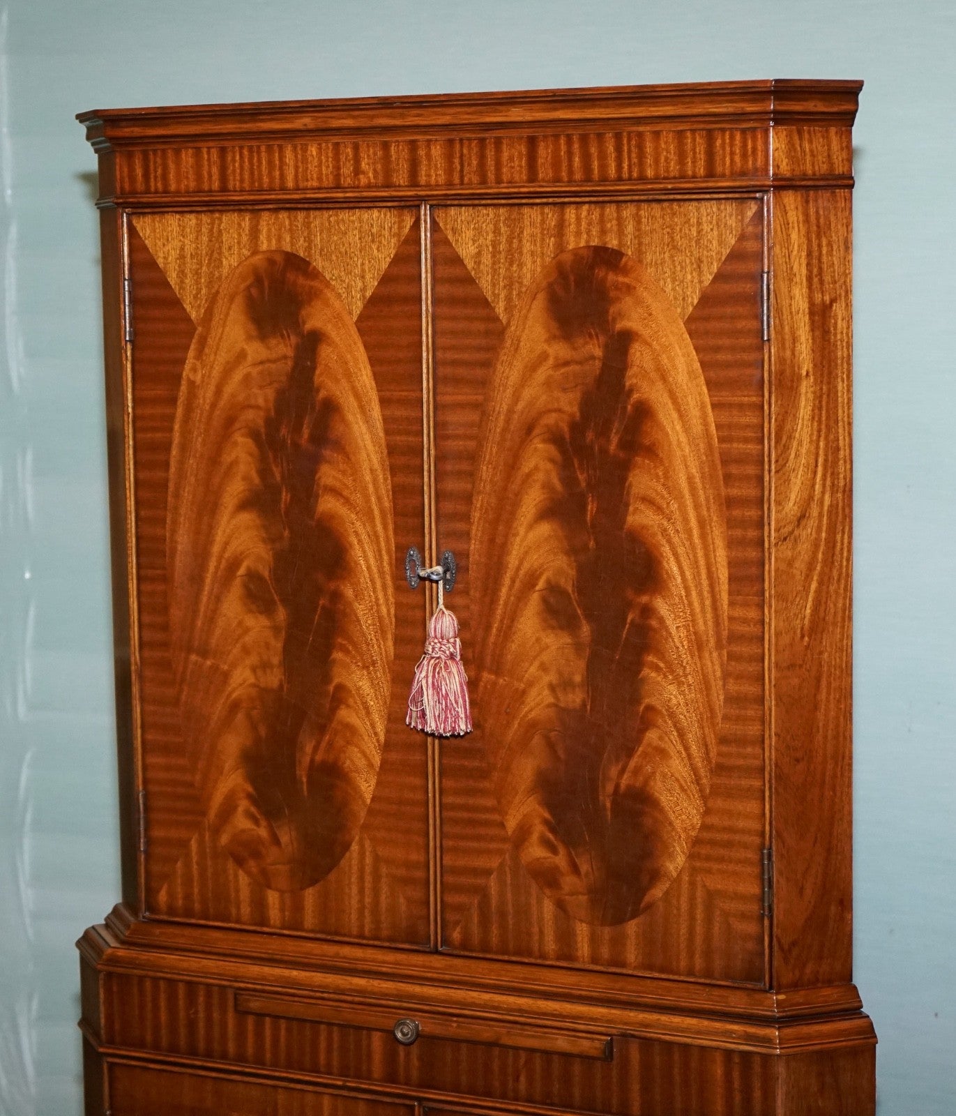 VINTAGE ENGLISH N. NORMAN LTD HARDWOOD CORNER CABINET