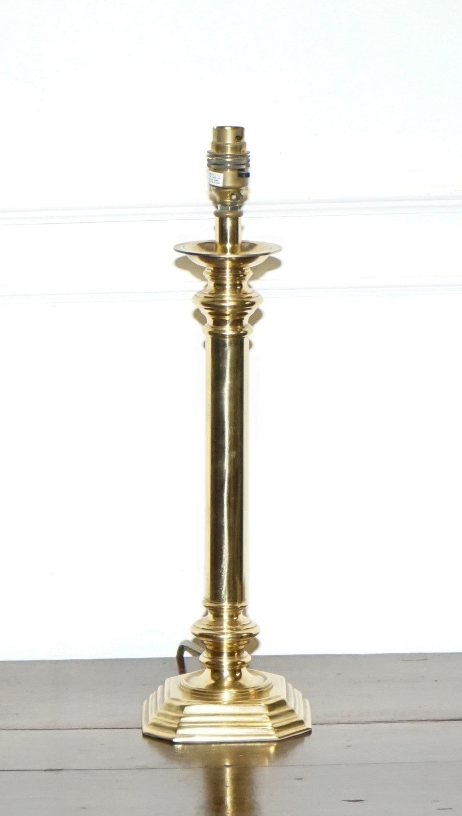 VINTAGE TRADITIONAL REGENCY STYLE SOLID BRASS TABLE LAMP FLUTED HEXAGONAL BASE