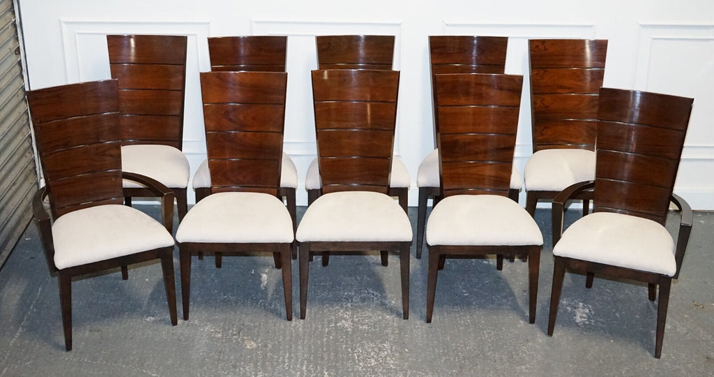 SET OF  10 DINING ART DECO STYLE CHAIRS BY GIORGIO COLLECTION ITALIAN DESIGNER