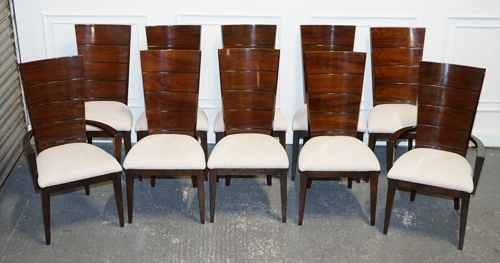 SET OF  10 DINING ART DECO STYLE CHAIRS BY GIORGIO COLLECTION ITALIAN DESIGNER