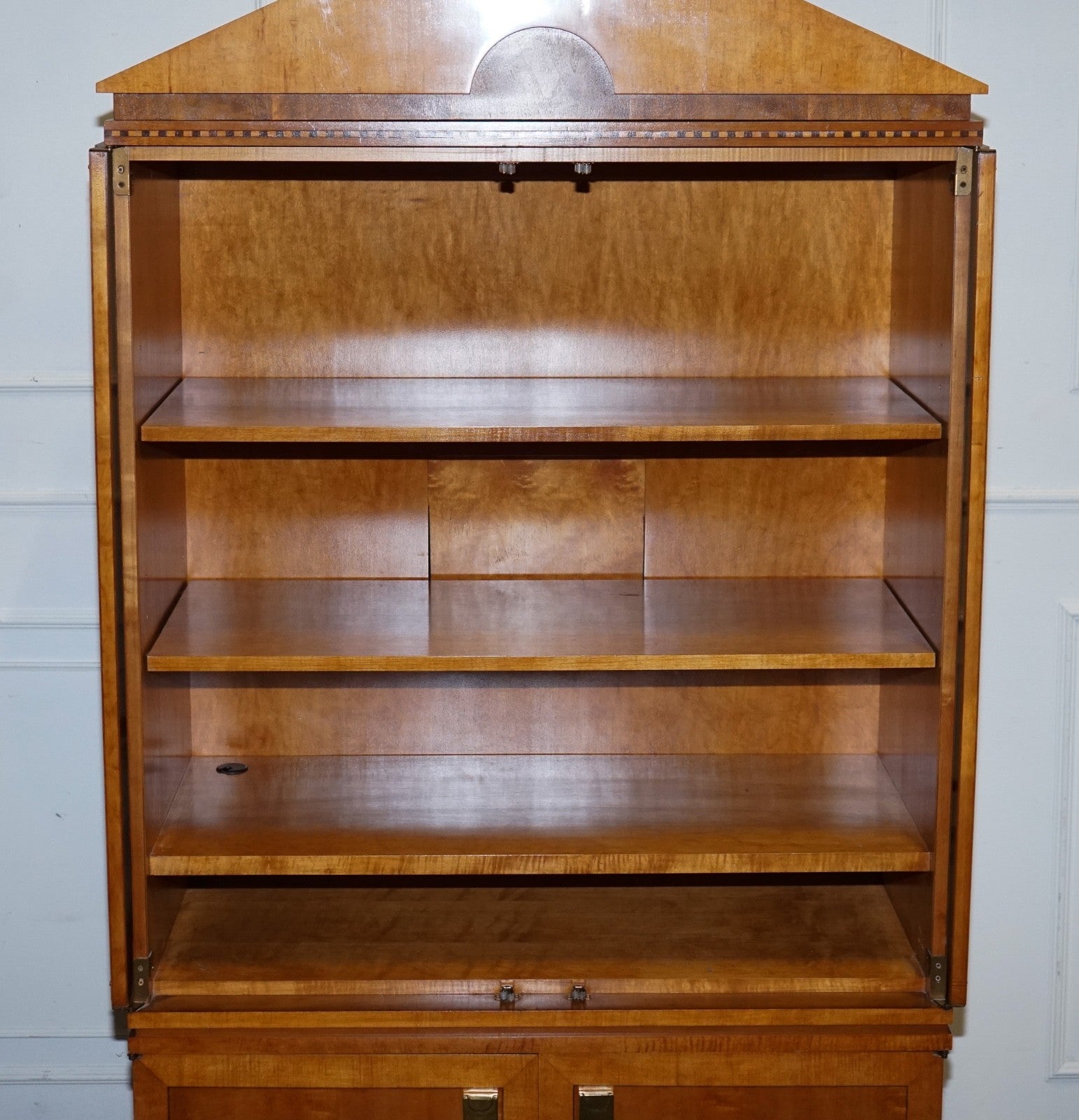 AMERICAN HICKORY WHITE GENESIS BIEDERMEIER SATIN WOOD ARMOIRE OR TV CABINET