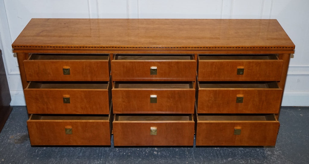 AMERICAN HICKORY WHITE GENESIS BIEDERMEIER DRESSER SIDEBOARD BANK OF DRAWERS