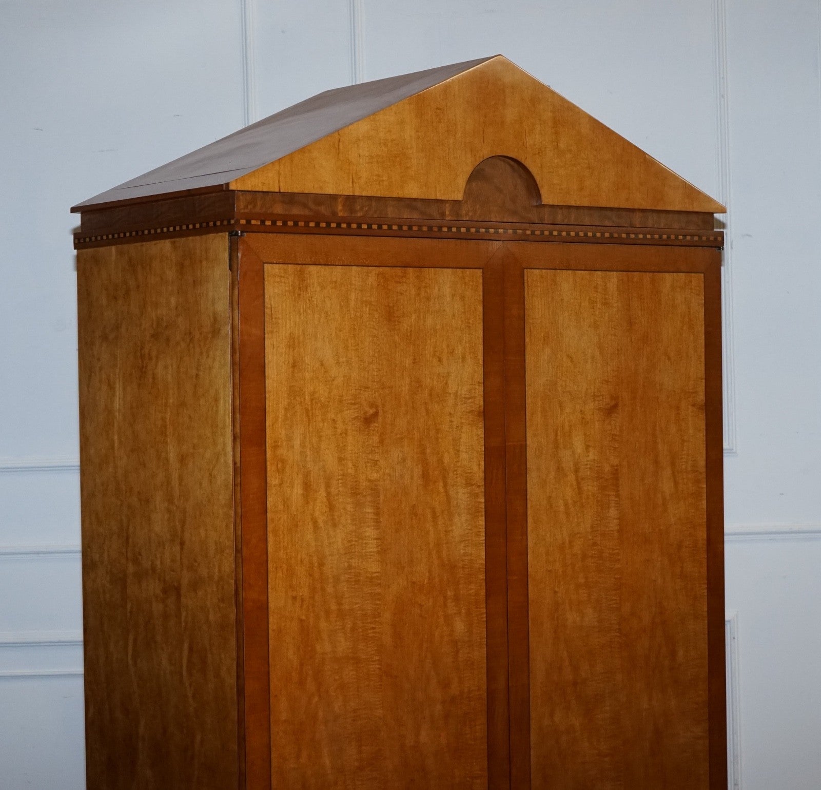 AMERICAN HICKORY WHITE GENESIS BIEDERMEIER SATIN WOOD ARMOIRE OR TV CABINET