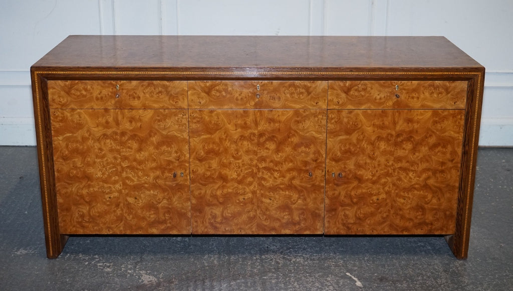 WARD BENNET BRICKEL ASSOCIATES RESTORED PAIR OF BURR WALNUT SIDEBOARDS