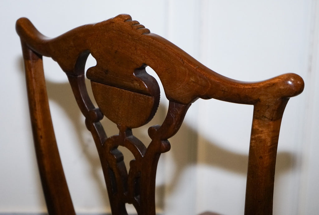 SCOTTISH VICTORIAN SET 12 RESTORED DYED LEATHER DINING CHAIRS BY JOHN TAYLOR