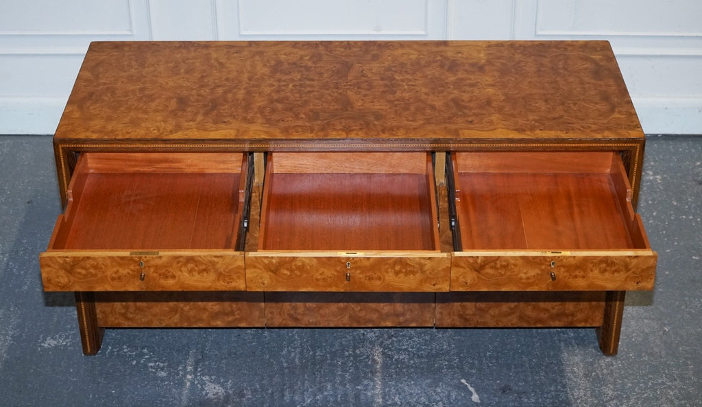 WARD BENNET BRICKEL ASSOCIATES RESTORED PAIR OF BURR WALNUT SIDEBOARDS