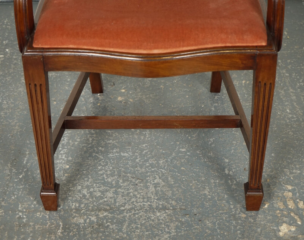 LOVELY PAIR OF VICTORIAN HEPPLEWHITE CARVER HALLWAY SIDE CHAIRS FEATHER FILLED
