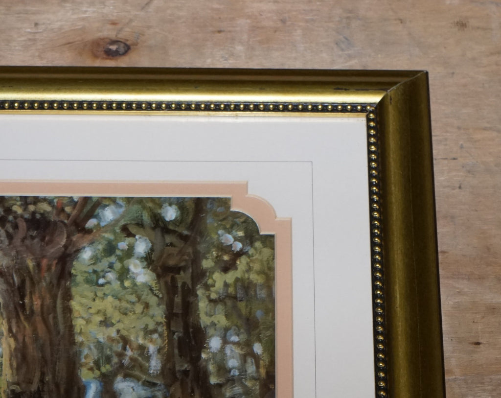 VINTAGE FRAMED PRINT 'IDYLLIC AFTERNOON' BY ALLAN MALEY 69 X 90 CM