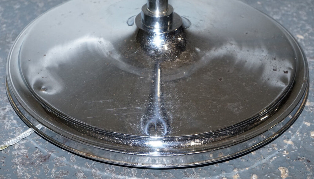 CIRCA 1930'S ART DECO FLOOR LAMP WITH WHITE GLASS SHADE