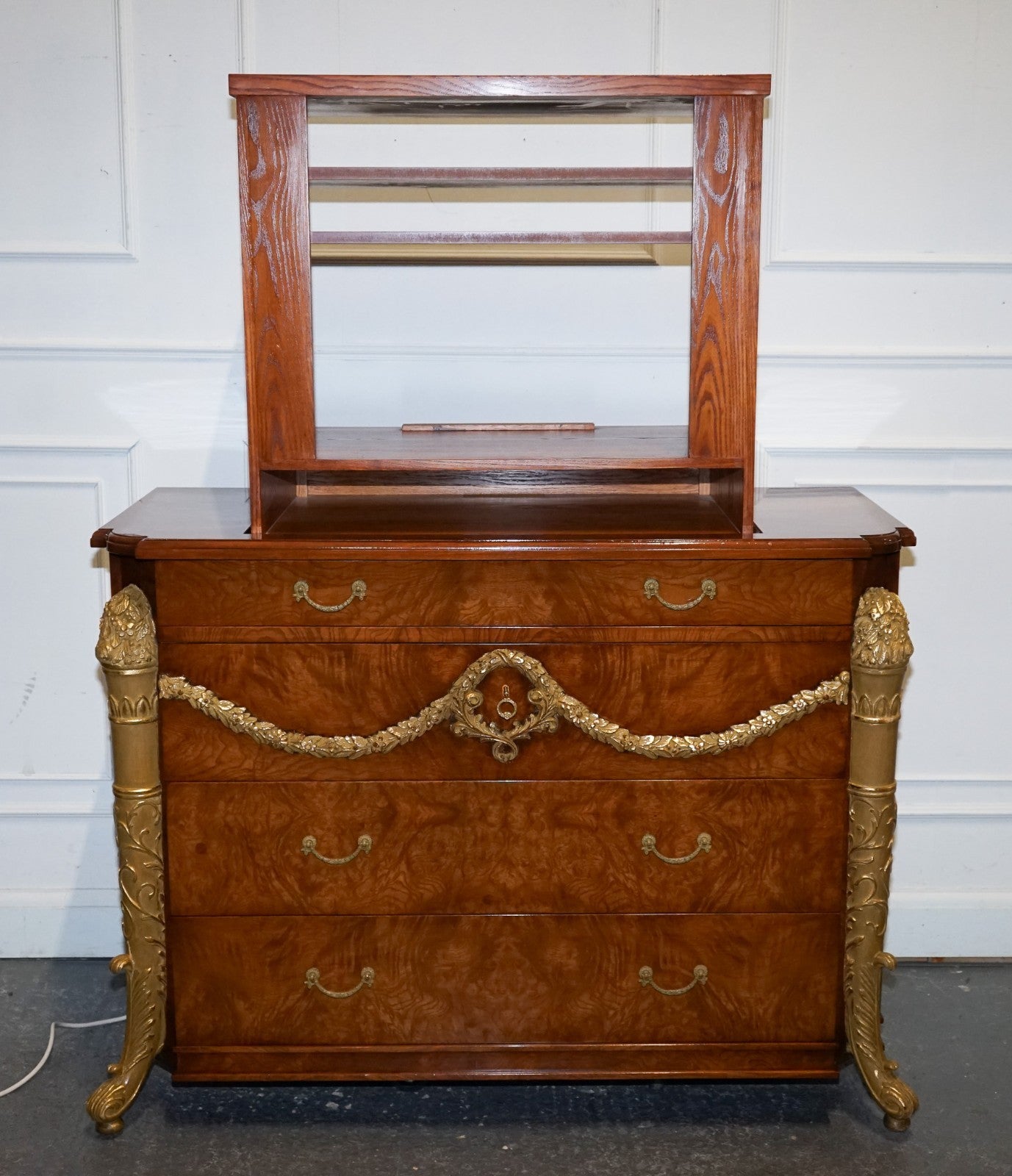 LARGE FAUX CHEST OF DRAWERS HIDDEN TV CABINET FRENCH EMPIRE STYLE