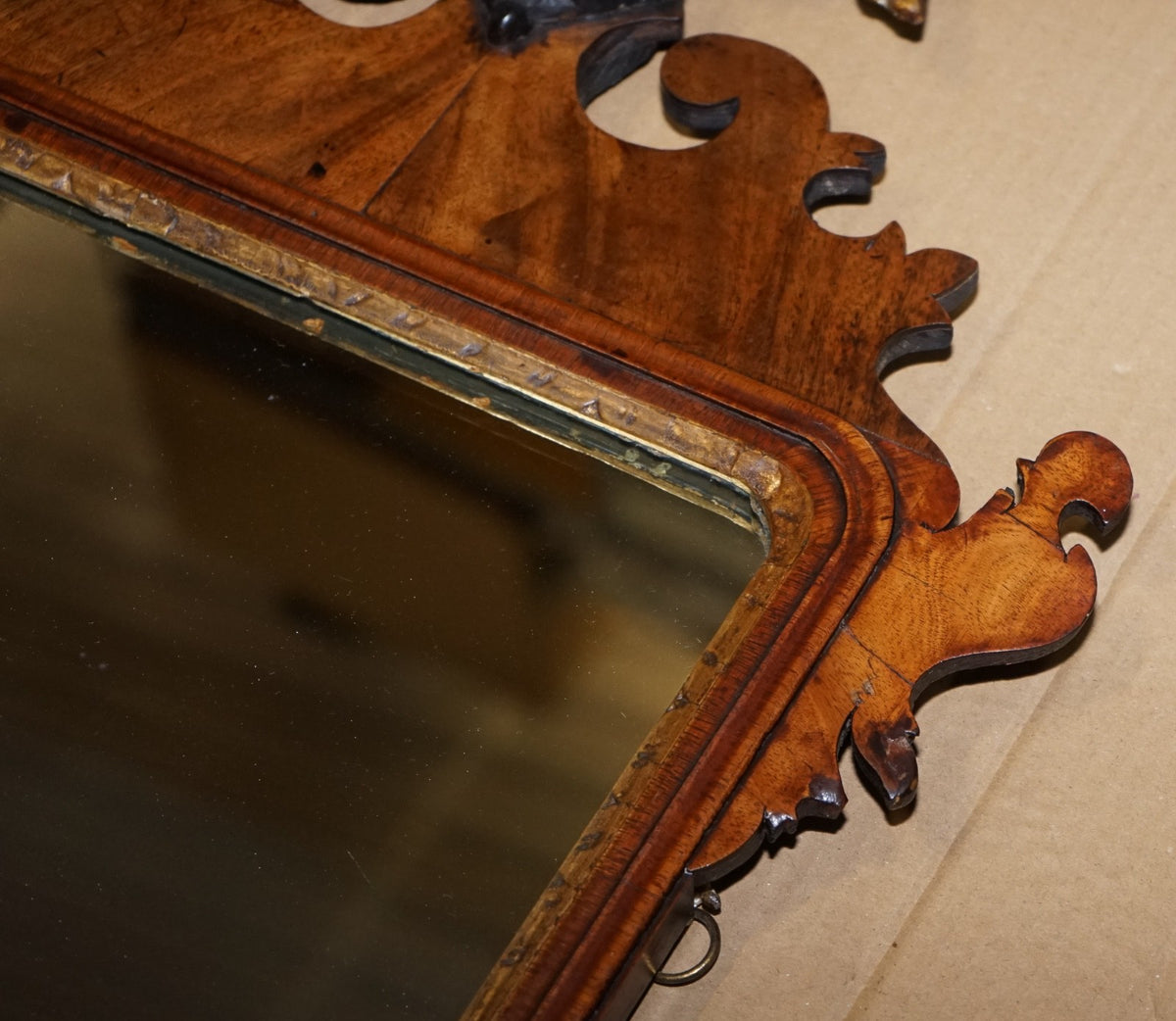 ANTIQUE GEORGIAN CIRCA 1760 THOMAS CHIPPENDALE STYLE GILDED EAGLE WALL MIRROR