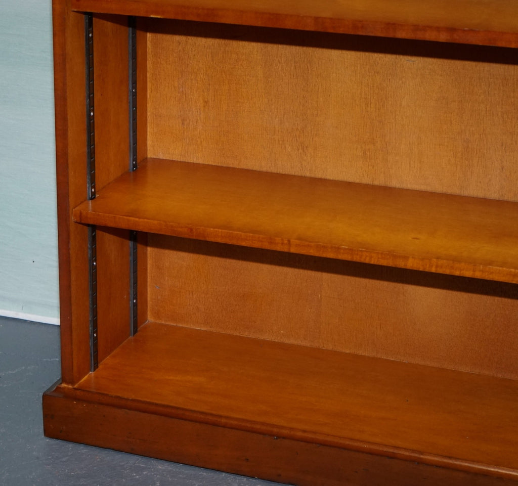 VINTAGE TRADITIONAL BURR YEW WOOD DWARF OPEN BOOKCASE ADJUSTABLE SHELVES