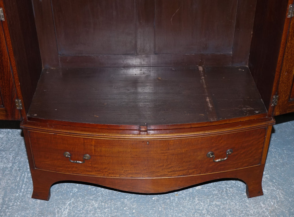 ANTIQUE ENGLISH GEORGE III LINEN PRESS CONVERTED TO WARDROBE