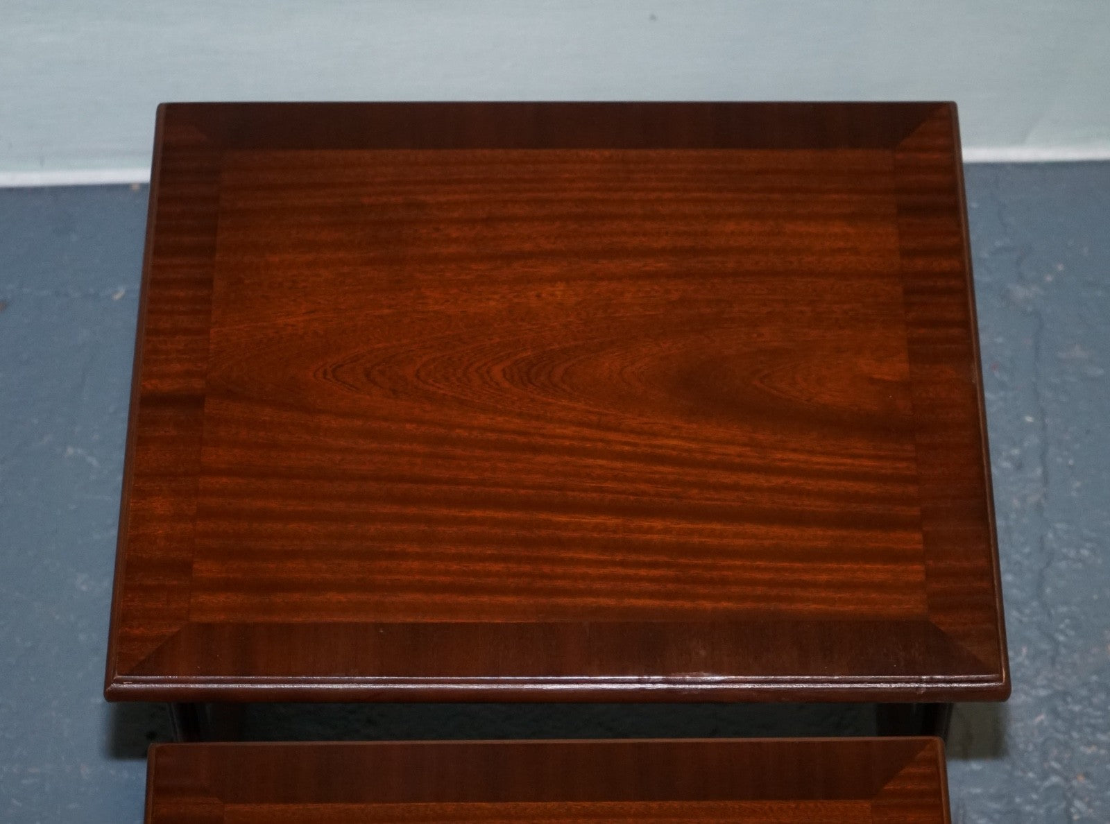 VINTAGE MiD CENTURY HARDWOOD NEST OF THREE TABLES