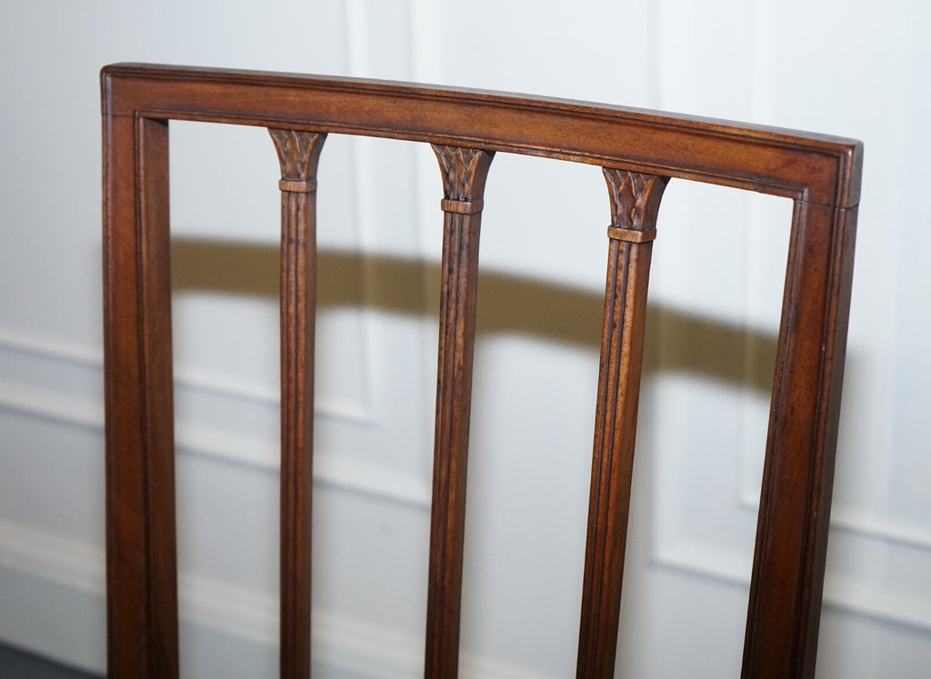 VICTORIAN PAIR OF SIDE CHAIRS WITH CREAM FABRIC SEATS