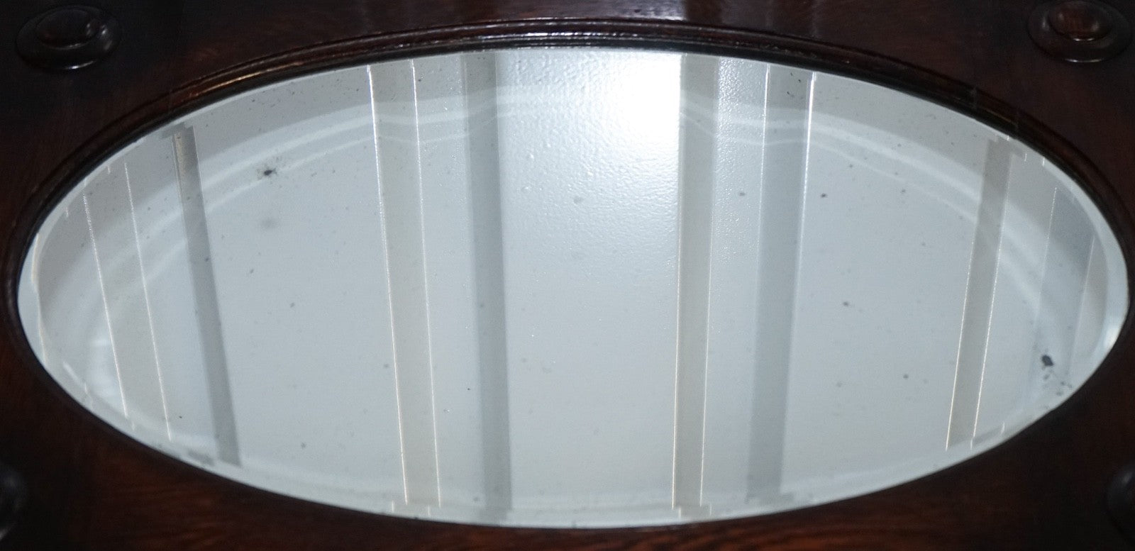 ANTIQUE ENGLISH ARTS & CRAFTS OAK WALL MIRROR